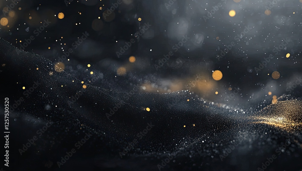 Poster abstract dark fabric texture with golden particles