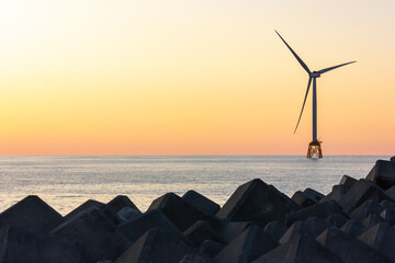 石狩浜、洋上風力発電、