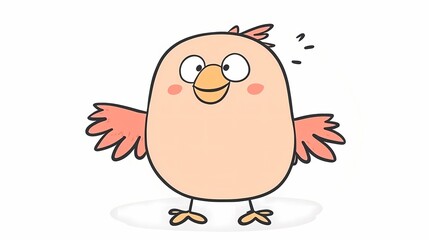 Obraz premium Cute Eagle Cartoon Doodle Icon on a White Background