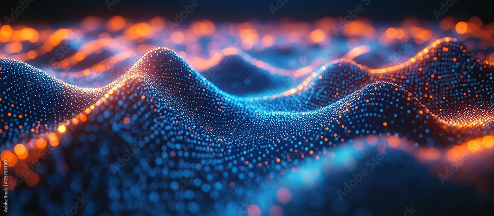 Poster abstract data waves in vibrant colors