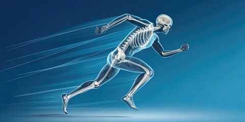 Fototapeta premium Dynamic human anatomy illustrating a runner in motion