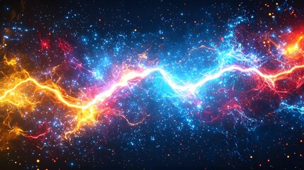 Obraz premium Cosmic Energy Burst Space Digital Art Universe Abstract View Celestial Concept