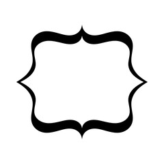 Decorative frame wavy design ornate swirls, Islamic frame figure decoration