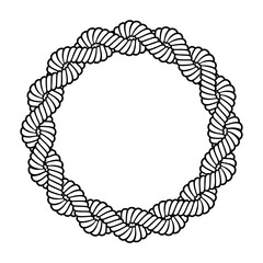 Celtic braid frame, Round braided rope pattern, Irish rope braid