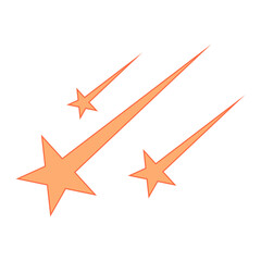Cartoon drawing of three orange shooting stars