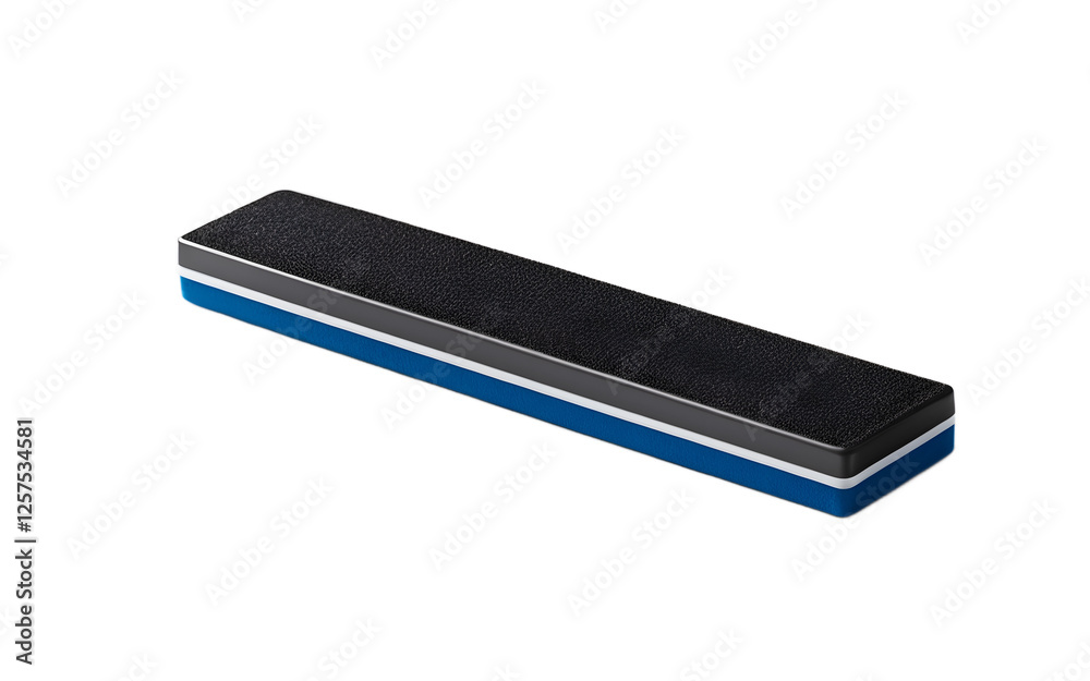 Poster a magnetic whiteboard eraser with a felt surface, isolated on a empty plain background