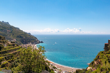 Fototapeta premium View of the Amalfi Coast between Maiori and Minori