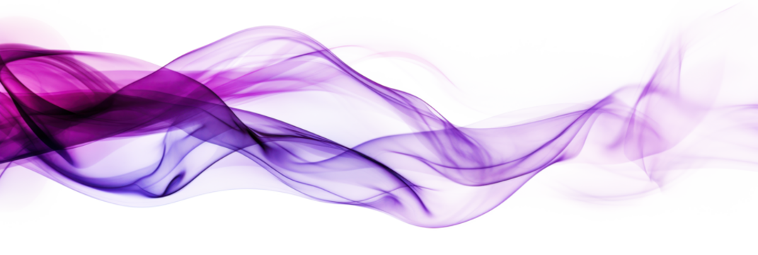 abstract purple smoke wave isolated on white or transparent png
