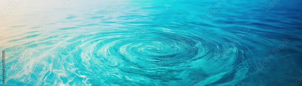 Aufkleber Blue water ripple texture on a white background creating a serene and calming visual effect