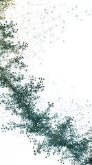 Obraz premium Abstract Network Connection Teal Organic Shapes Digital Art Background