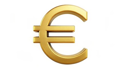Obraz premium Golden Euro Symbol on White Background
