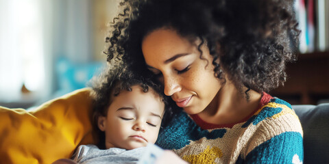 A single mother signs up for childcare benefits, exhausted but hopeful for support