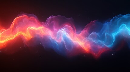 Abstract Cosmic Nebula Red Blue Energy Waves