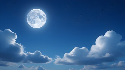 Tranquil night sky under the bright moonlight