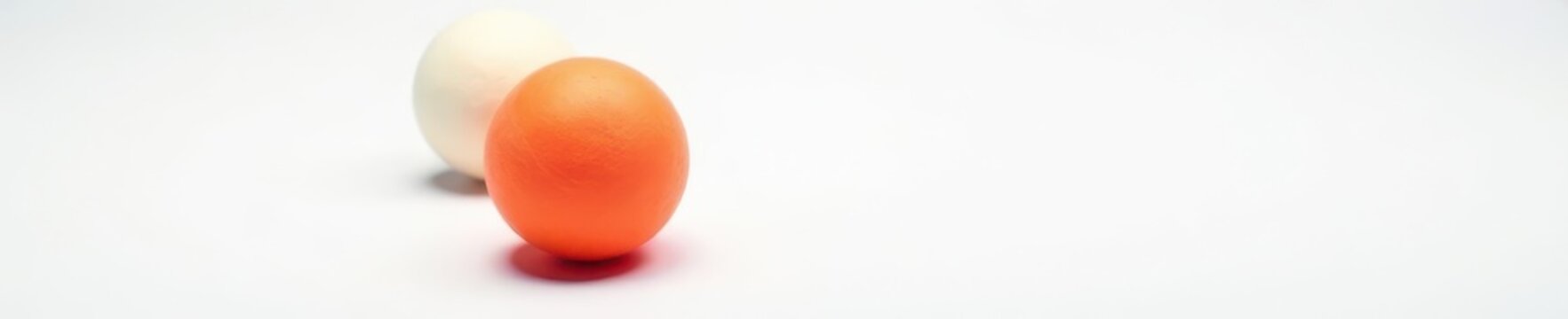 White background, table tennis ball & squashed ball , ping pong, light, object