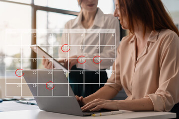 Calendar and agenda scheduling concept.