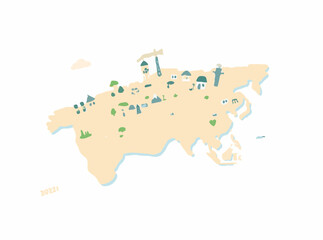 Roam Far and Wide: Detailed Travel Map Illustration