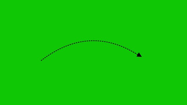 Animated Dotted Arrow Motion on Green Screen