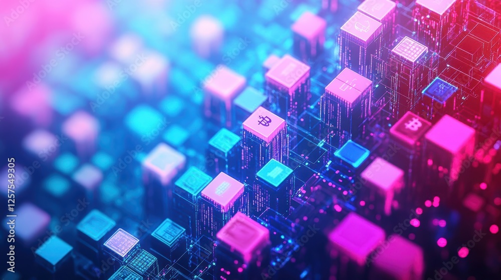Aufkleber colorful abstract background featuring a pattern of squares in various sizes and hues