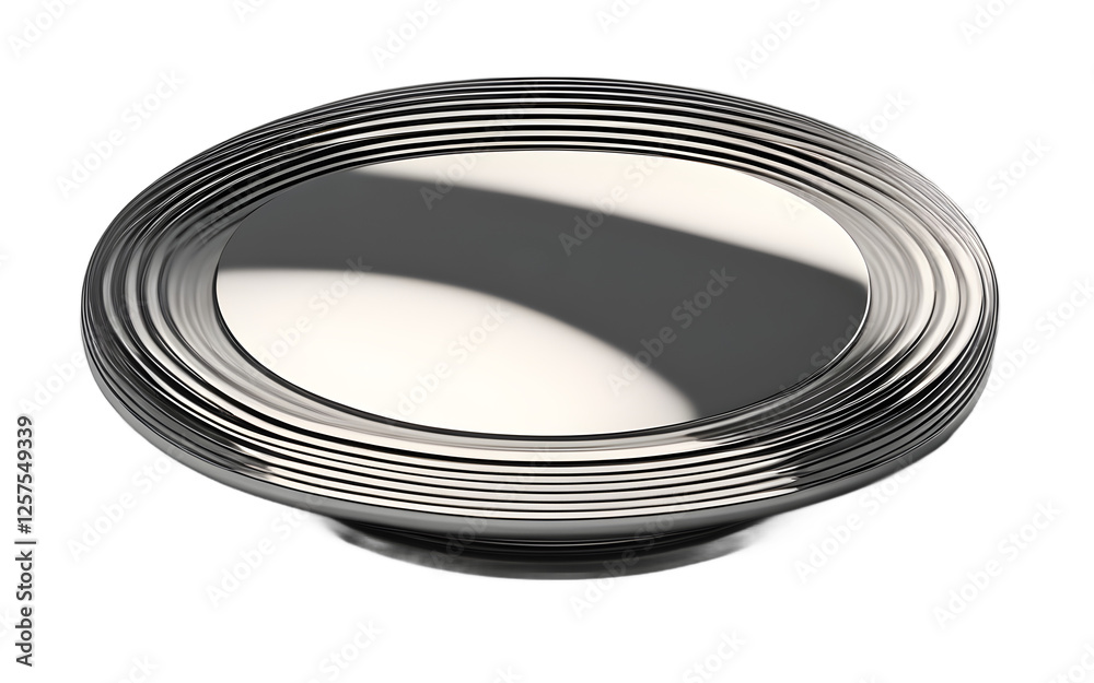 Poster a minimalist metal paperweight with a sleek design, isolated on a empty plain background