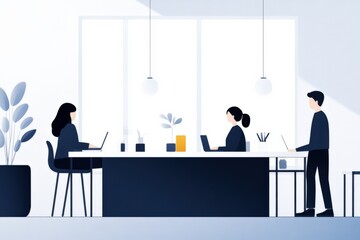 employees working at desks in an office