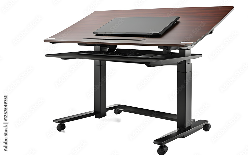 Aufkleber A modern standing desk with adjustable height, isolated on a empty plain background