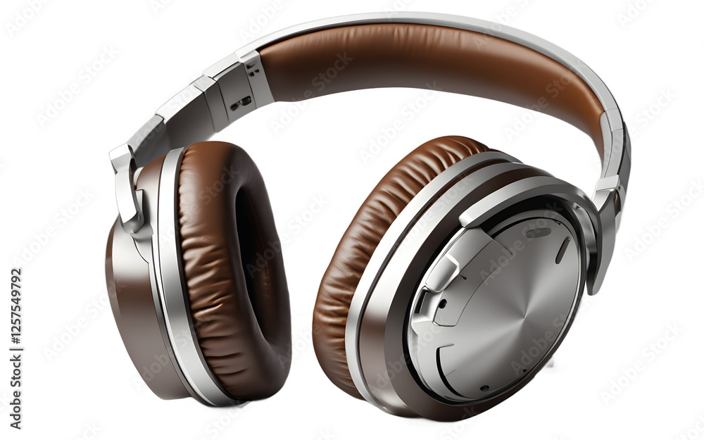 Aufkleber A pair of noise-canceling headphones with a soft padded headband, isolated on a empty plain background
