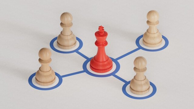 Mediator offers a mediation service between people. Business deal. Political diplomatic negotiations. Conflict resolution and consensus building. Influencer with connections. Leader controls the team.