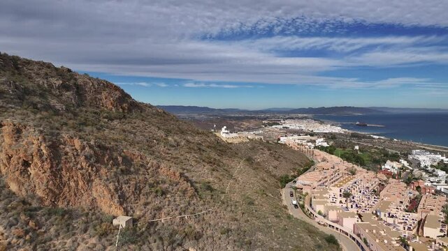 Faro de Moj&aacute;car en el Cerro del Moro Manco de Almeria, Andalucia, Espa&ntilde;a