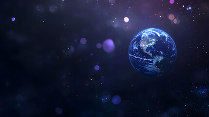 Stunning View of Earth from Space Surrounded by Glimmering Stars and Nebulae