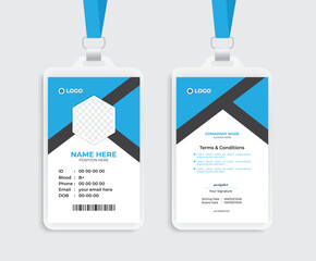 ID card design with template and personal identification card two part design  for corporate identity