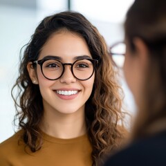 Young Woman Smiling with Glasses