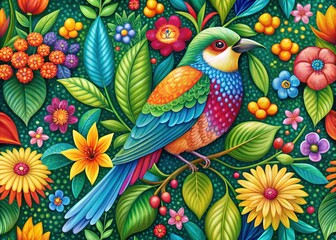 Obraz premium Boho Bird Double Exposure: Nature-Inspired Wall Art for Home Decor