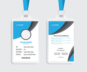 ID card design with template and personal identification card two part design  for corporate identity