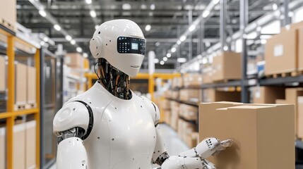 Smart manufacturing facility integrating robotics and AI-powered logistics solutions