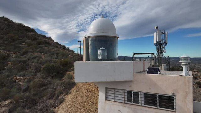 Faro de Moj&aacute;car en el Cerro del Moro Manco de Almeria, Andalucia, Espa&ntilde;a