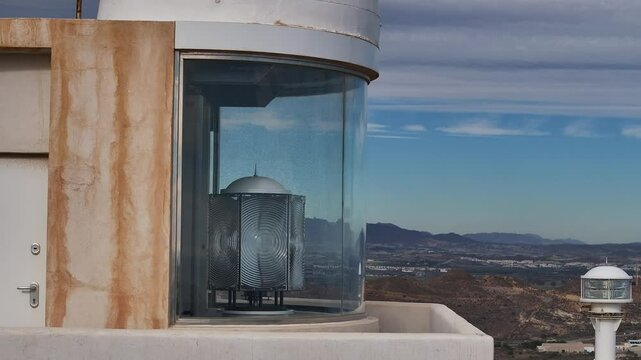 Faro de Moj&aacute;car en el Cerro del Moro Manco de Almeria, Andalucia, Espa&ntilde;a