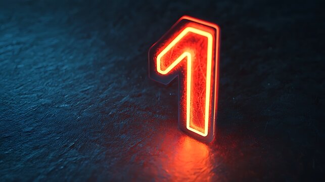 A single glowing number '1' set against a dark background, creating a simple yet impactful visual element.