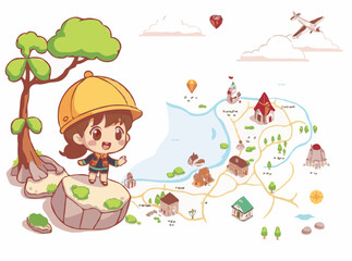 Obraz premium Discover Hidden Gems: Detailed Travel Map Vector