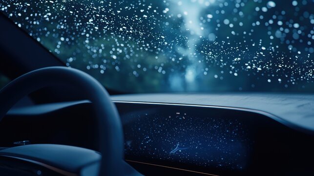 mockup concept A concept car dashboard mockup displayed on a large digital screen, showcasing cutting edge technology.