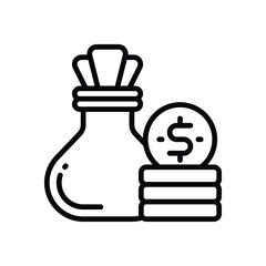 Obraz premium money bag line icon. vector icon for your website, mobile, presentation, and logo design.