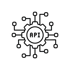 Obraz premium API connection vector icon
