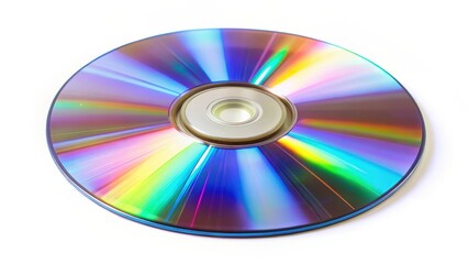 Compact Disc on White Background
