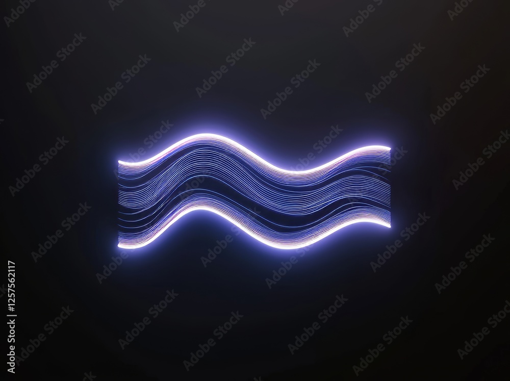 Wall mural design of an abstract light effect element against a black background
