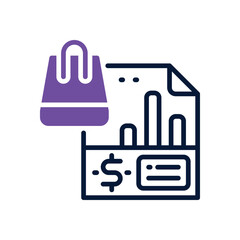 sale report dual tone icon. vector icon for your website, mobile, presentation, and logo design.