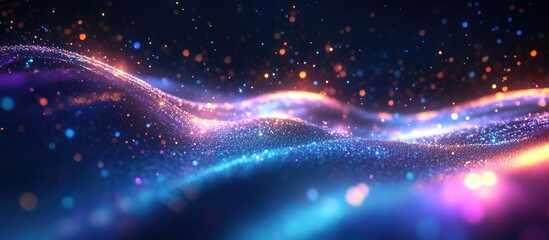 Obraz premium Abstract digital particles waves