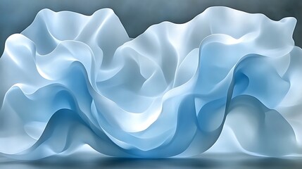 Obraz premium Abstract Blue Fabric Draped Softly in Waves