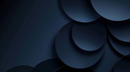 Blue Background with Minimal Circular Shapes for Design, Banner Template. White Space in the Center for Text, Abstract Geometric Wallpaper with Copy Space for Modern and Clean Visuals.