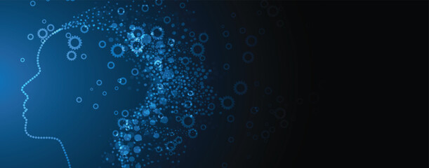 Artificial intelligence abstract human face