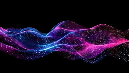 Abstract digital waves on black background